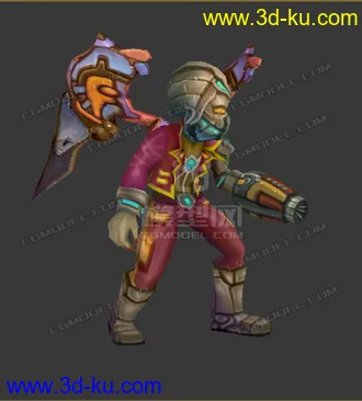 3D打印模型低模 卡通  怪物 打手的图片