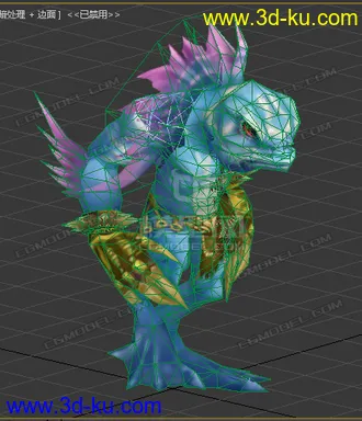 3D打印模型低模 卡通  怪物 打手 鱼人的图片