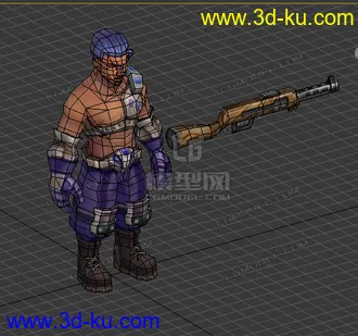 3D打印模型低模 卡通  打手的图片