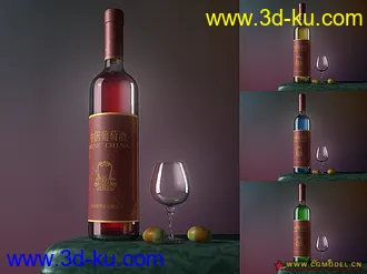 3D打印模型红酒 材质+贴图的图片