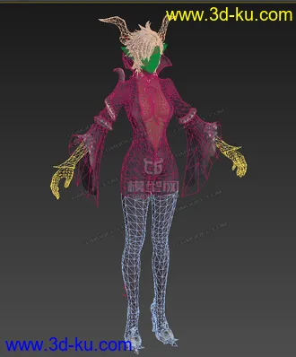 3D打印模型女人 三角面 恶魔 龙女的图片