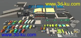 U3D模型分享 卡通小镇模型的图片