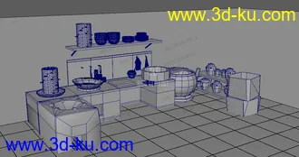 3D打印模型厨房一角的图片