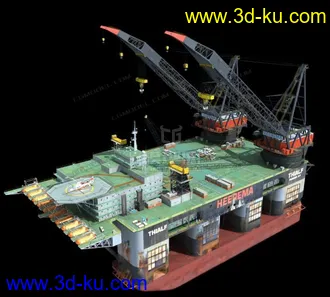 3D打印模型海上钻井平台 起重机的图片