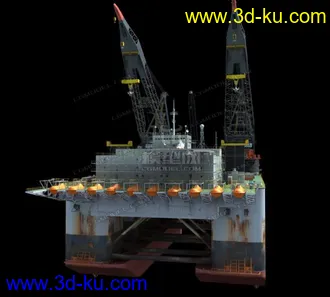 3D打印模型海上钻井平台 起重机的图片