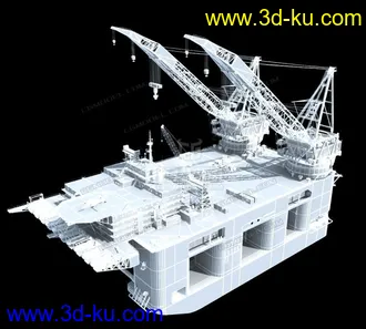 3D打印模型海上钻井平台 起重机的图片