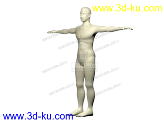 男人模型，四边面，已展开UV的图片