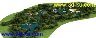 3D打印模型公园组团鸟瞰树的图片