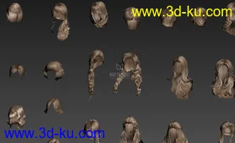 3D打印模型127款时尚发型 总有你需要的的图片