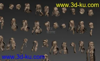 3D打印模型127款时尚发型 总有你需要的的图片