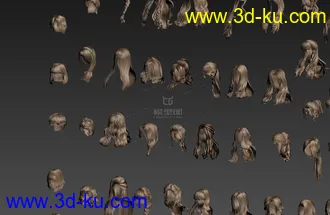 3D打印模型127款时尚发型 总有你需要的的图片