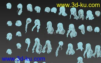 3D打印模型127款时尚发型 总有你需要的的图片