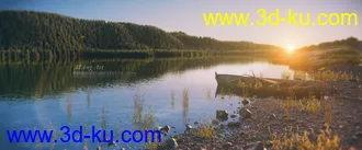 3D打印模型清晨的河边的图片