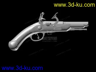 3D打印模型一把燧发枪，以前做的，未塌陷的图片