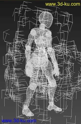 3D打印模型人物倒地 被击倒 动画 绑定 FBX 下载的图片