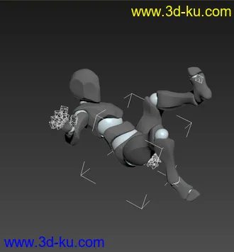 3D打印模型人物倒地 被击倒  滑倒 动画 绑定 FBX 下载的图片