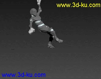 3D打印模型人物倒地 被击倒  滑倒 动画 绑定 FBX 下载的图片