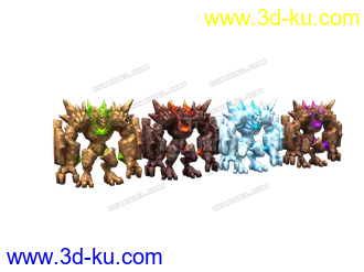 3D打印模型四个石头人的图片