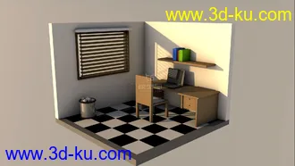 3D打印模型lowpoly 房间 卡通房间的图片