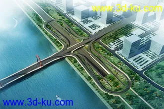 大桥 桥 立交桥  场景 模型下载 max  城市的图片