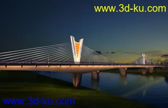 大桥 桥 立交桥  场景 模型下载 max  蓝天 夜景的图片