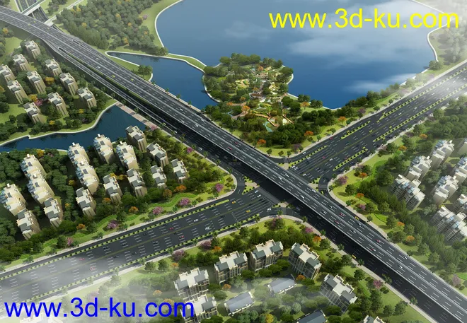 大桥 桥 立交桥  场景 模型下载 max  公路的图片1