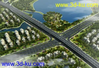 大桥 桥 立交桥  场景 模型下载 max  公路的图片