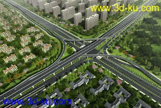 大桥 桥 立交桥  场景 模型下载 max  公路的图片