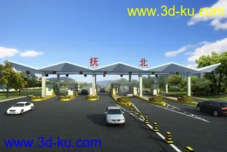 大桥 桥 立交桥  场景 模型下载 max 高速 收费站的图片