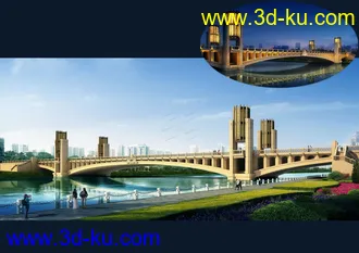 大桥 桥 立交桥  场景 模型下载 max 高速 收费站的图片