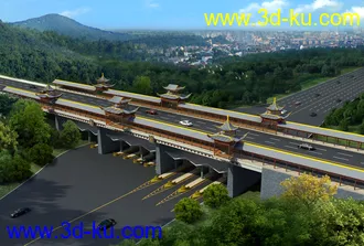 大桥 桥 立交桥  场景 模型下载  max 城市 蓝天的图片