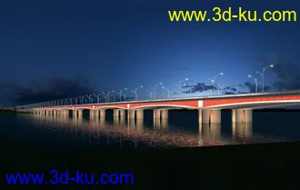 大桥 桥 场景 模型下载  max 城市 蓝天  夜景的图片