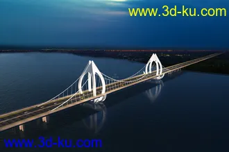 大桥 桥 场景 模型下载  max 城市 蓝天  夜景的图片