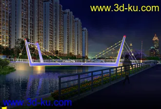 大桥 桥 场景 模型下载  max 城市 蓝天  夜景的图片
