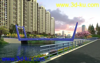 大桥 桥 场景 模型下载  max 城市 蓝天  夜景的图片