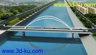 大桥 桥 场景 模型下载  max 城市 拱桥 斜拉桥的图片