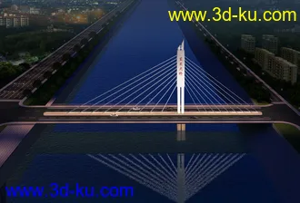 大桥 桥 场景 模型下载  max 城市 拱桥 斜拉桥的图片