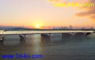 大桥 桥 场景 模型下载  max 城市 拱桥 斜拉桥的图片