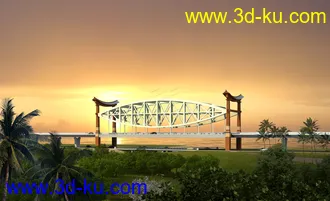 大桥 桥 场景 模型下载  max 斜拉桥 拱桥的图片