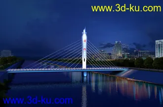大桥 桥 场景 模型下载  max 烟台夜景的图片