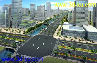 大桥 桥 场景 模型下载  max 城市 大街的图片