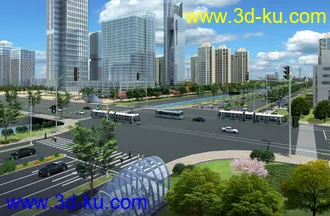 大桥 桥 场景 模型下载  max 城市 大街的图片