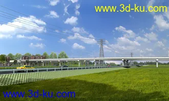 大桥 桥 场景 模型下载  max 城市 大街的图片