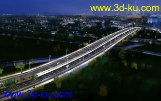大桥 桥 场景 模型下载  max 城市 大街的图片