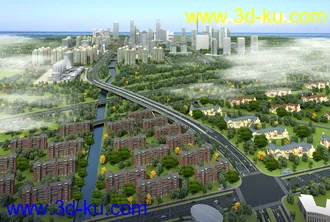 大桥 桥 场景 模型下载  max 城市 大街的图片