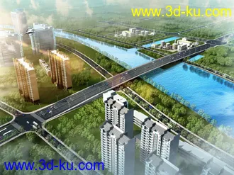 大桥 桥 场景 模型下载  max  蓝天 日景的图片