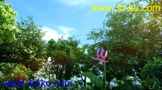 3D打印模型自然场景 树林 花 特写的图片