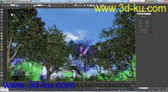 3D打印模型自然场景 树林 花 特写的图片