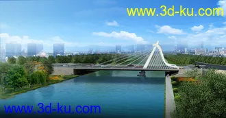 大桥 桥 场景 模型下载  max  白天 蓝天的图片