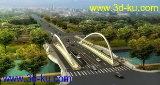 大桥 桥 场景 模型下载  max  白天 蓝天的图片